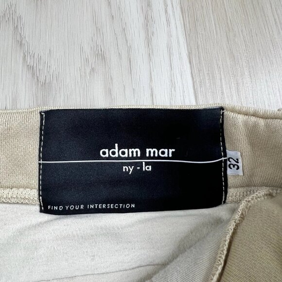 Adam Mar Pants Slim Fit Comfort Stretch Chino Men 32x30 Beige USA Made Huckberry - Picture 9 of 13